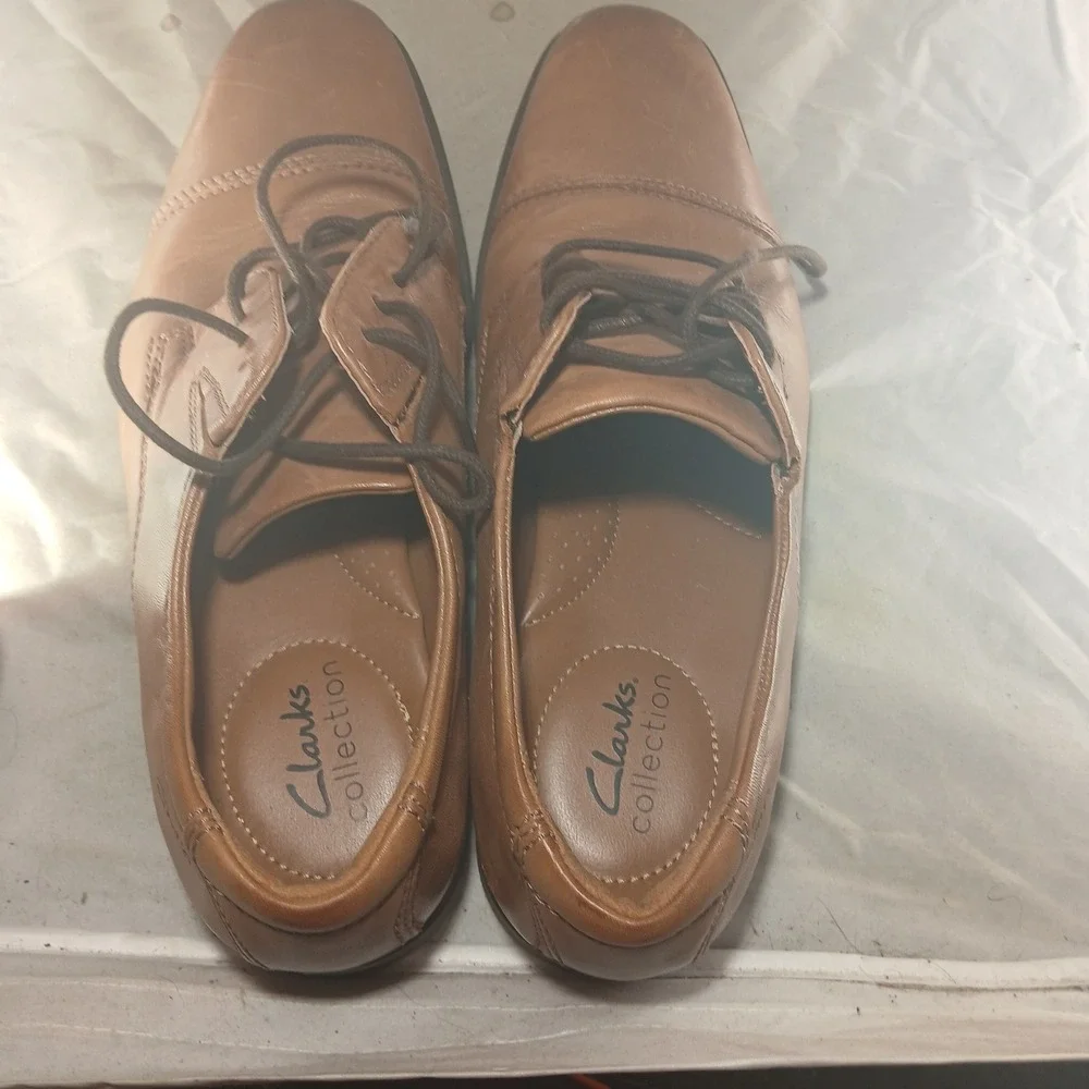 Clarks Oxford Shoes‎ 9 Tan Leather Cap Toe Ultimate Comfort Business Dress